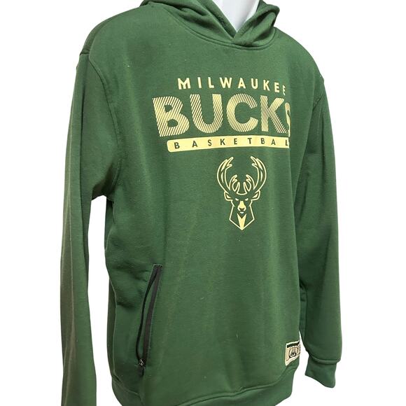 Milwaukee Bucks Hoodie NBA Green Pullover Sweatshirt Men’s Medium - Picture 1 of 3